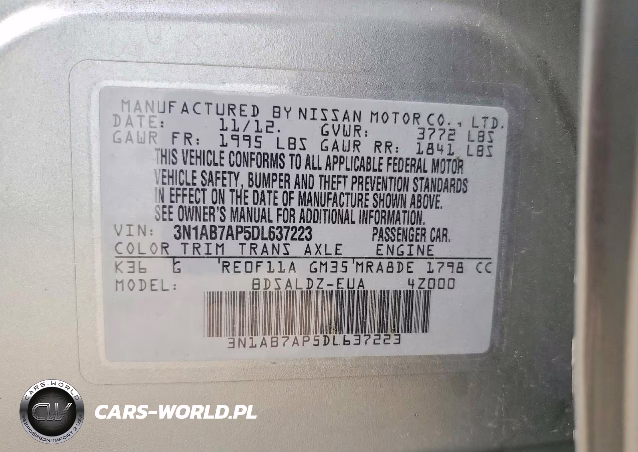 2013 Nissan Sentra S VIN:3N1AB7AP5DL637223 - 12