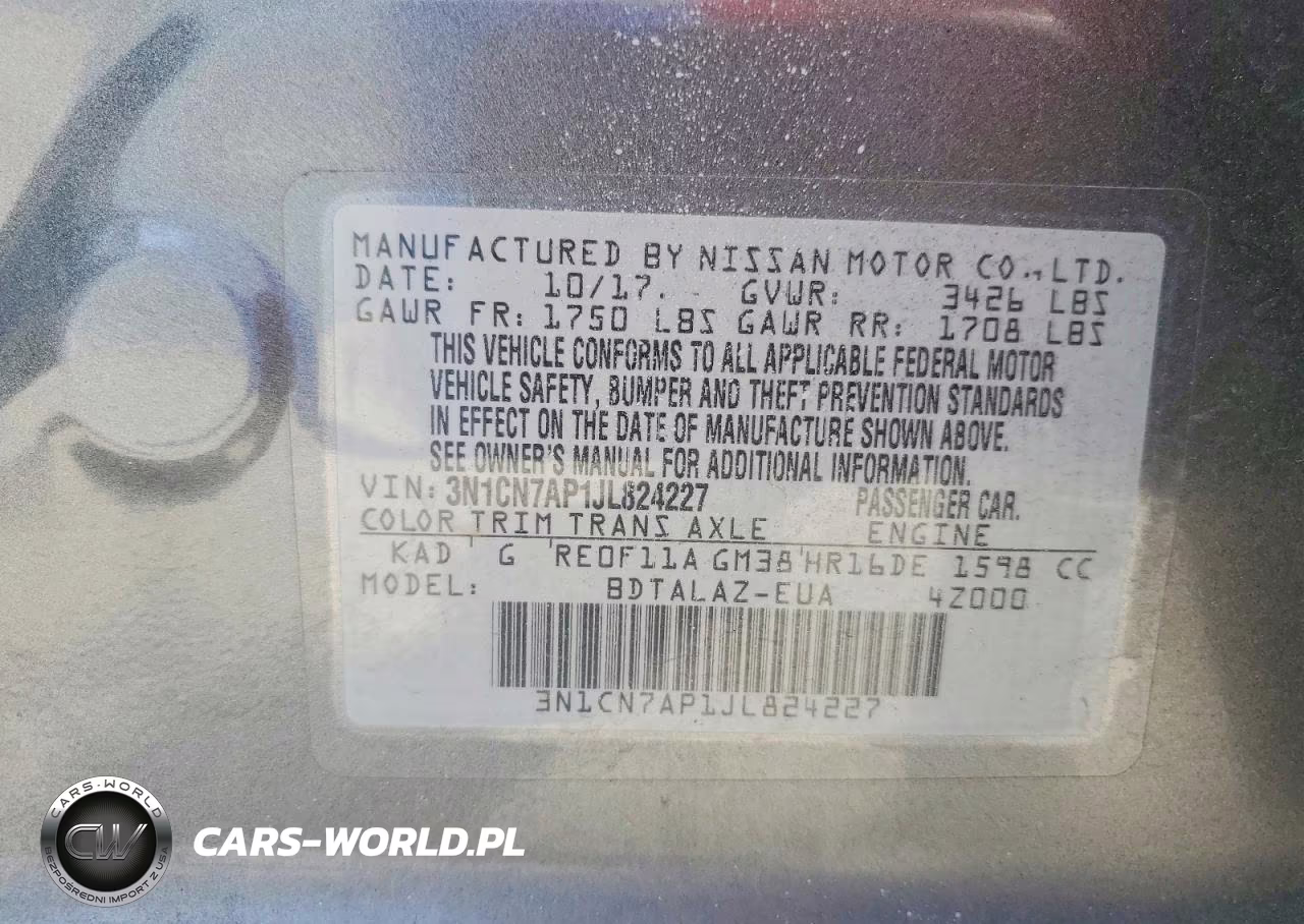 2018 Nissan Versa S Plus VIN:3N1CN7AP1JL824227 - 12