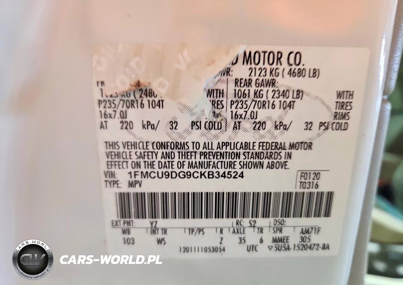 2012 Ford Escape Xlt VIN:1FMCU9DG9CKB34524 - 13
