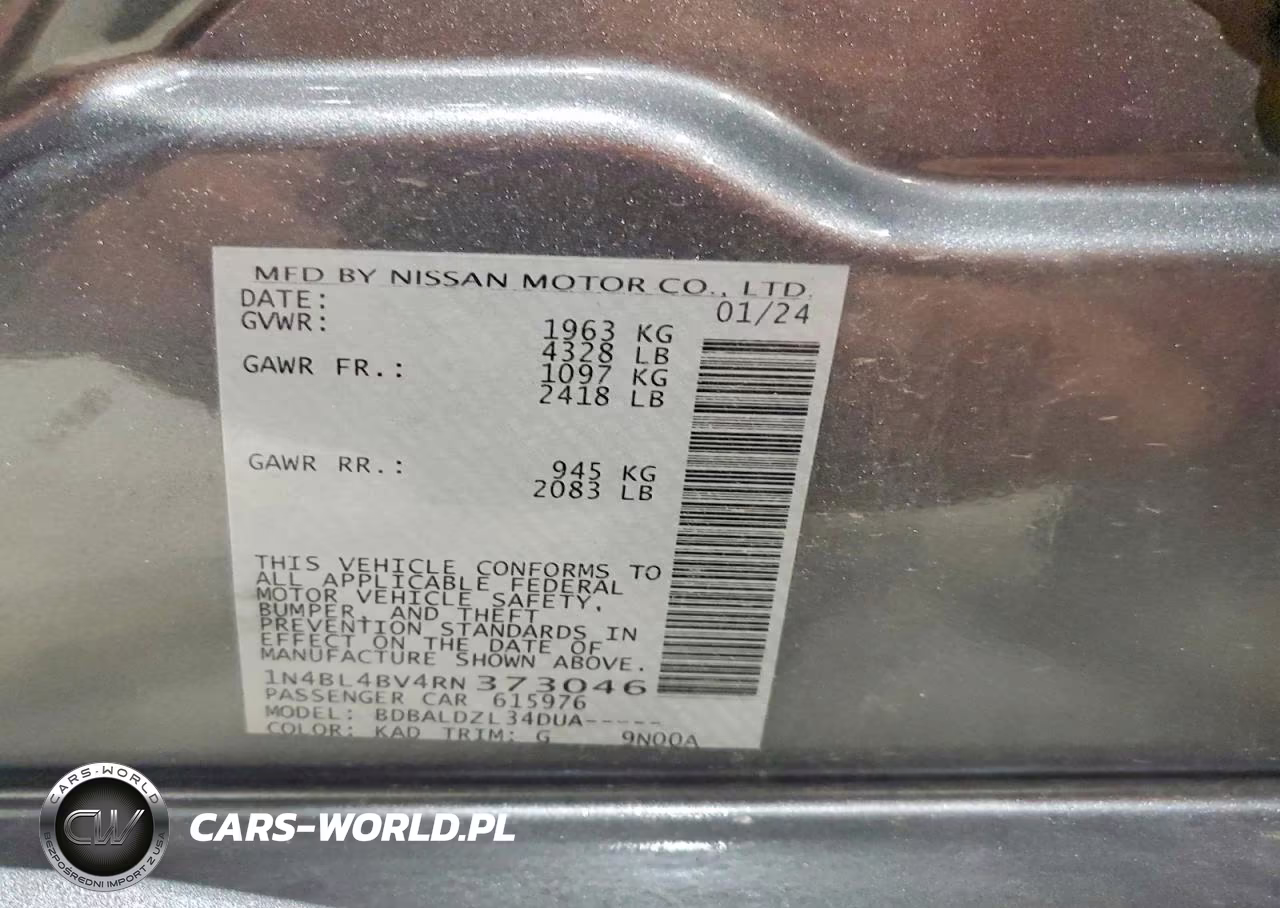 2024 Nissan Altima S VIN:1N4BL4BV4RN373046 - 12