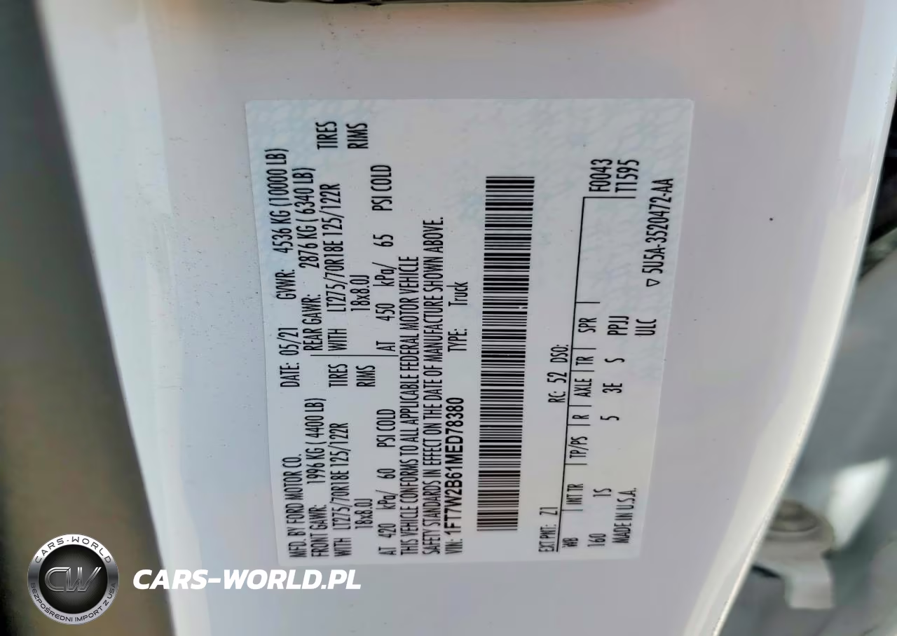 2021 Ford F250 Super Duty VIN:1FT7W2B61MED78380 - 12