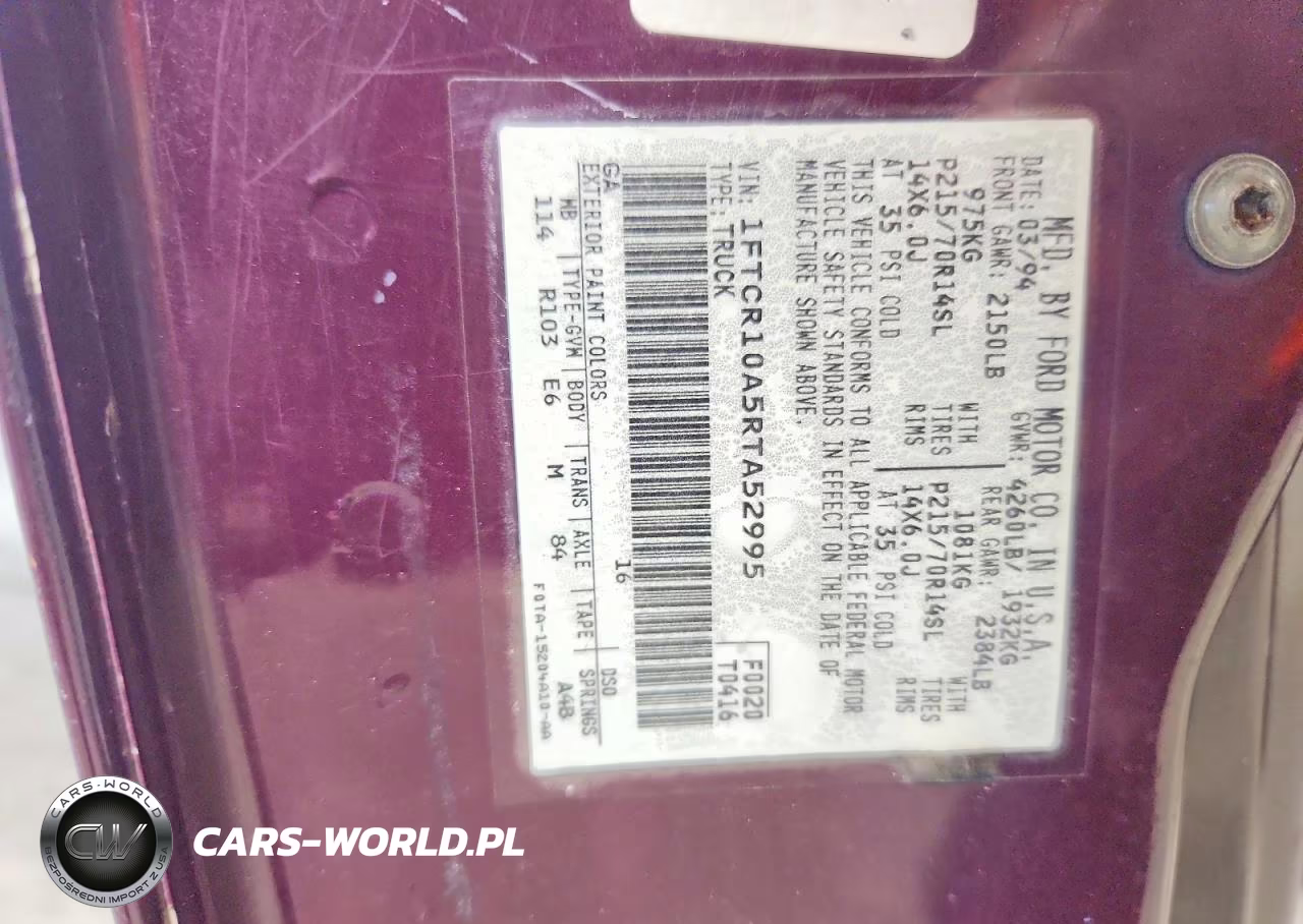 1994 Ford Ranger VIN:1FTCR10A5RTA52995 - 12