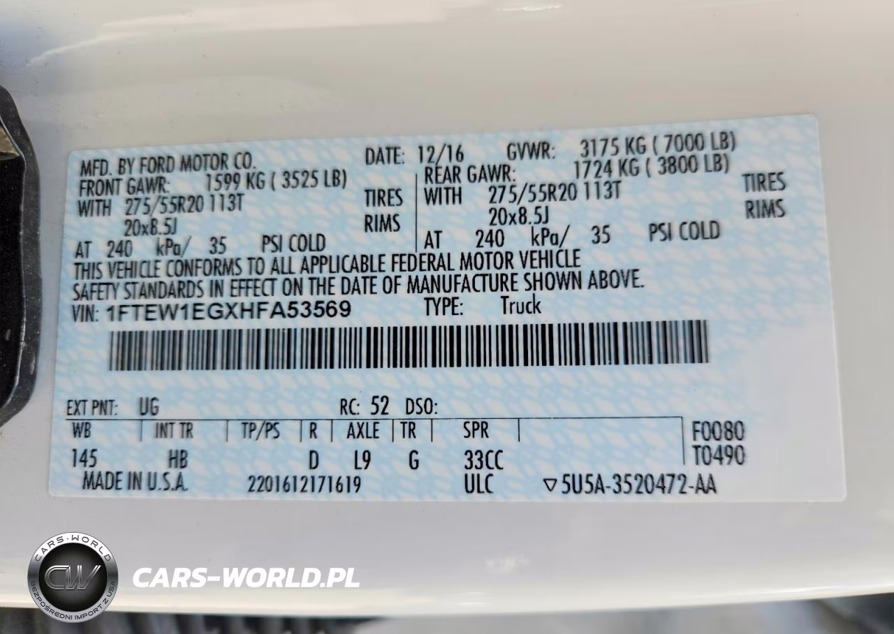 2017 Ford F150 Supercrew VIN:1FTEW1EGXHFA53569 - 12