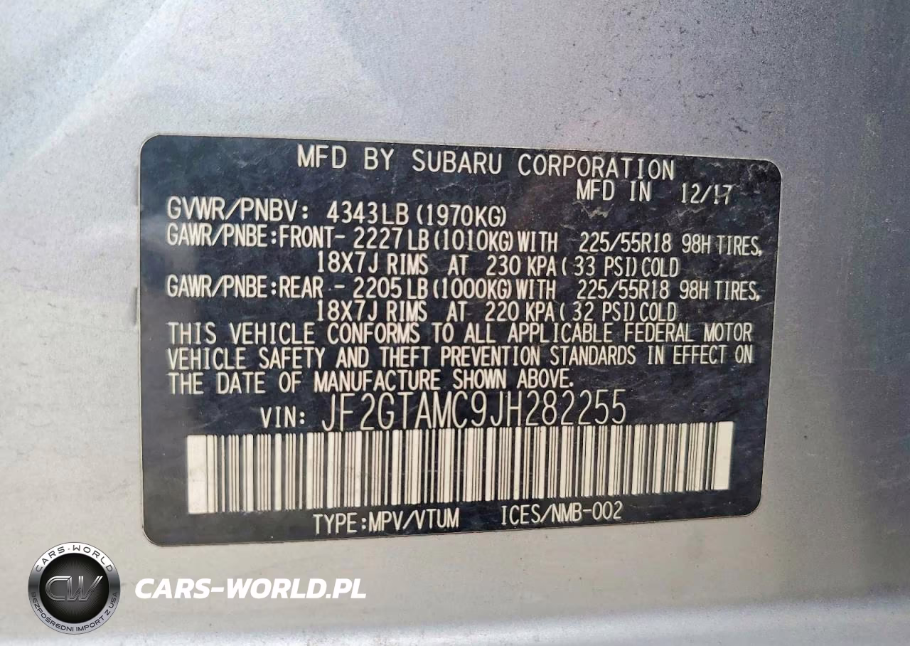 2018 Subaru Crosstrek Limited VIN:JF2GTAMC9JH282255 - 12