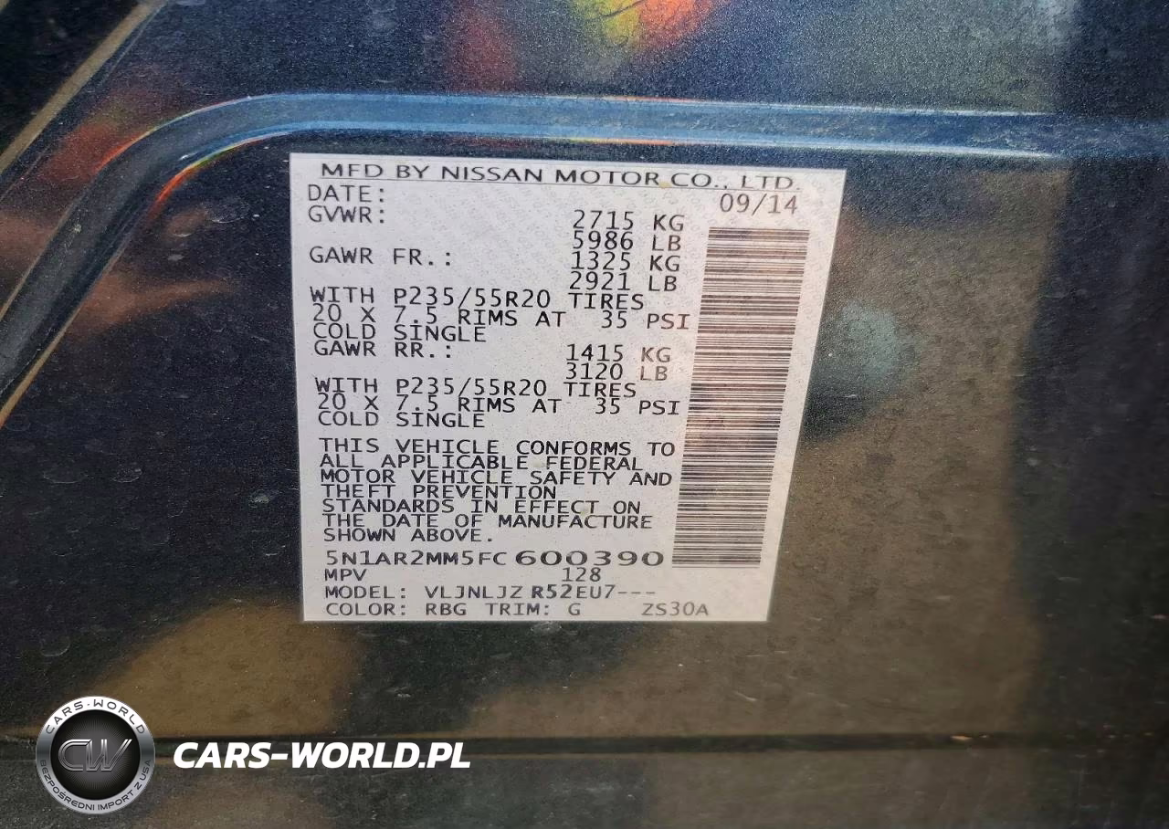 2015 Nissan Pathfinder Platinum VIN:5N1AR2MM5FC600390 - 13