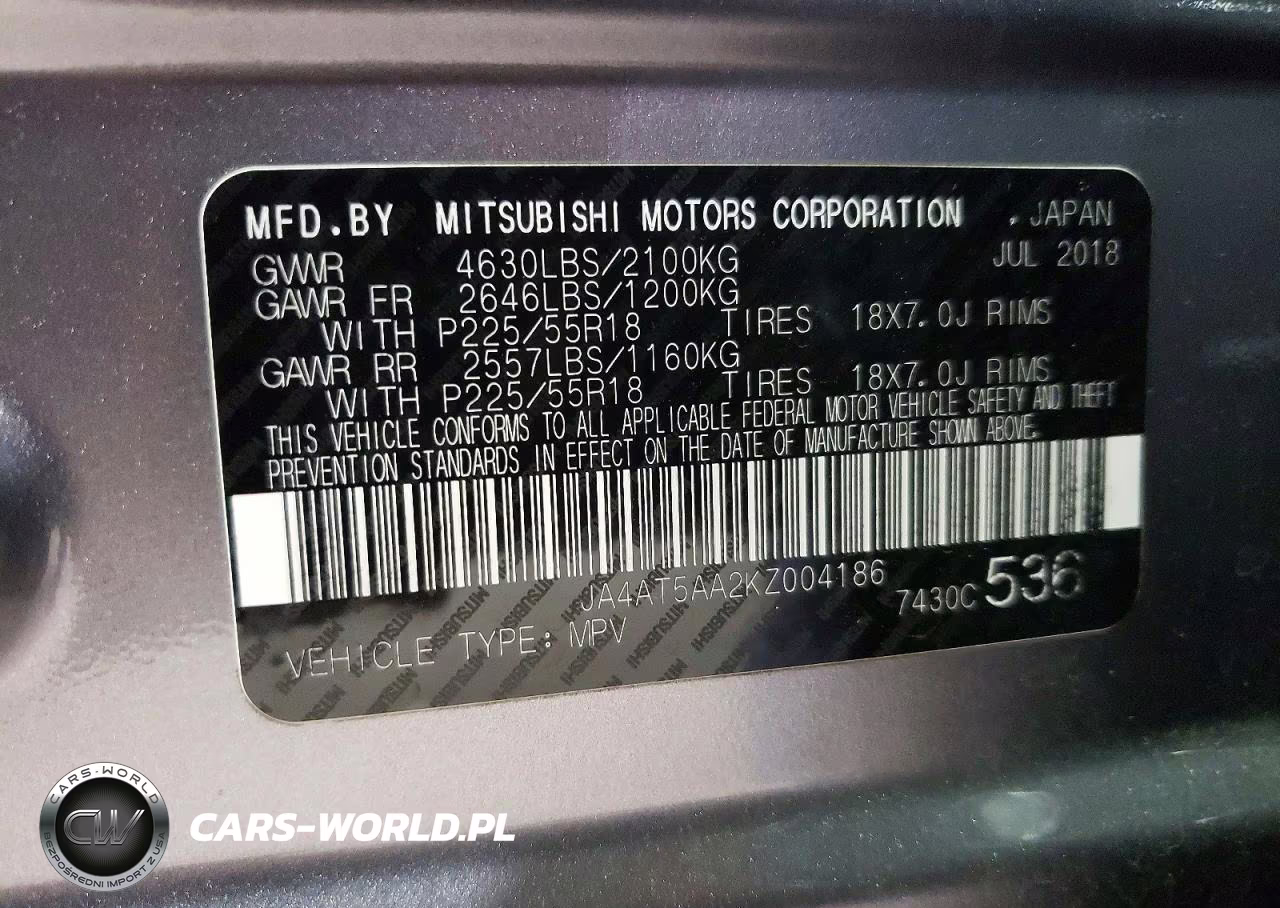 2019 Mitsubishi Eclipse Cross Se VIN:JA4AT5AA2KZ004186 - 14