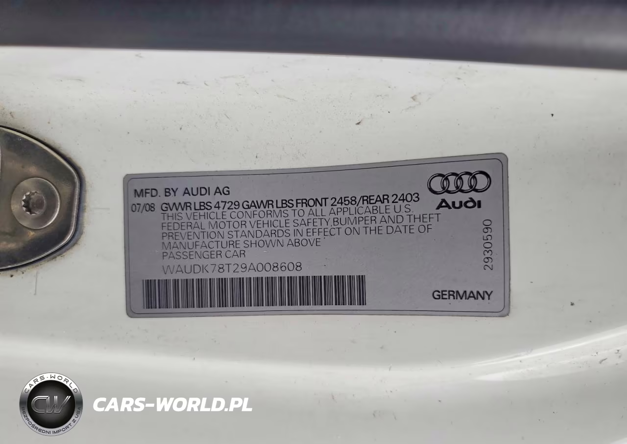 2009 Audi A5 Quattro VIN:WAUDK78T29A008608 - 12