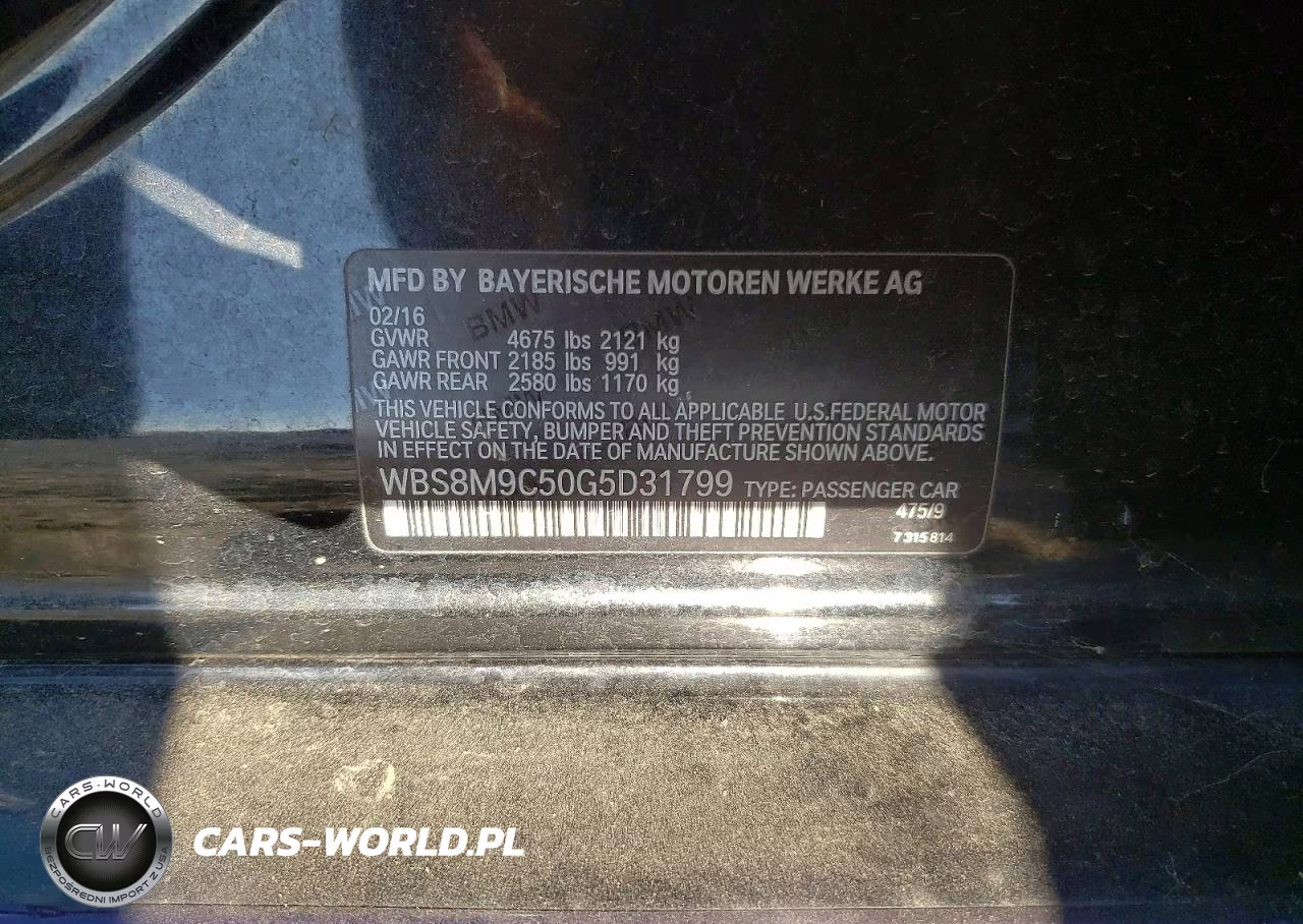 2016 BMW M3 VIN:WBS8M9C50G5D31799 - 13