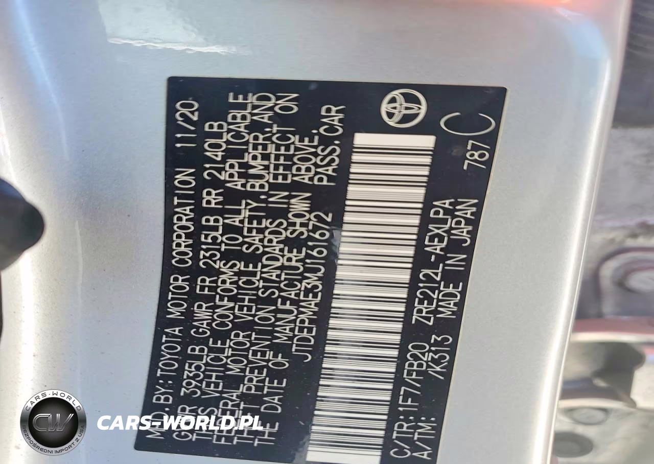 2021 Toyota Corolla Le VIN:JTDEPMAE3MJ161672 - 12