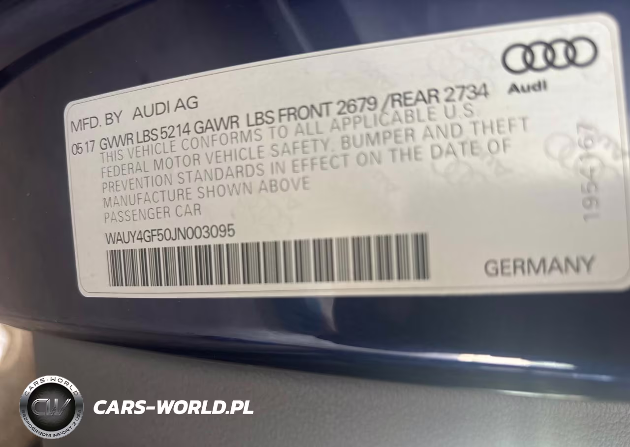 2018 AUDI S5 PREMIUM PLUS VIN:WAUY4GF50JN003095 - 10