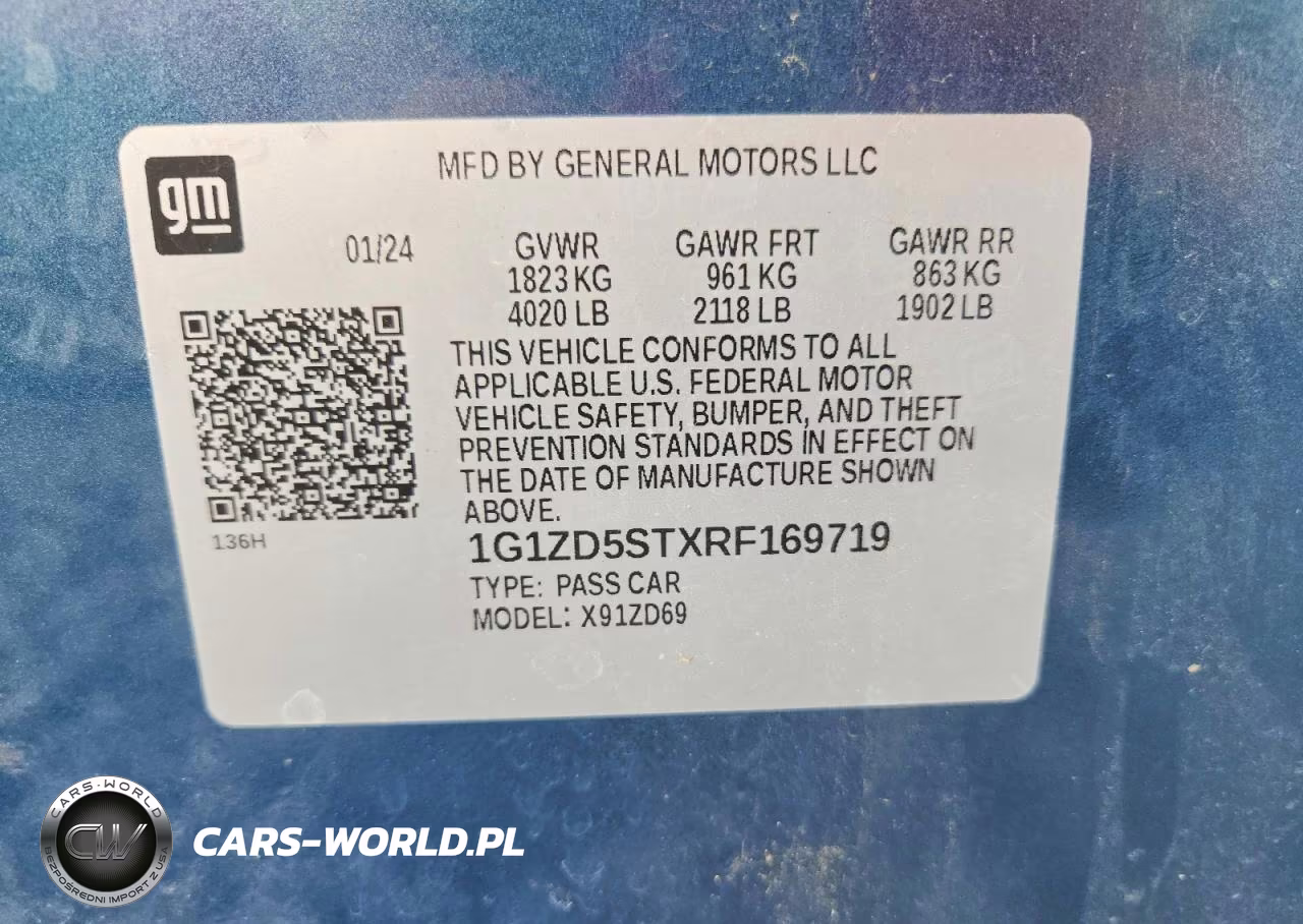 2024 Chevrolet Malibu Lt VIN:1G1ZD5STXRF169719 - 13