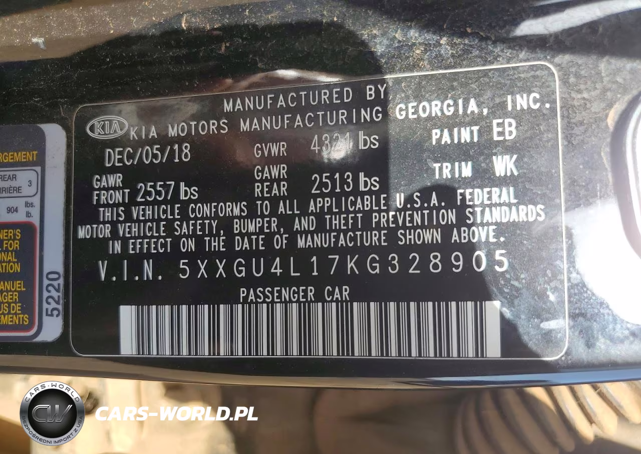 2019 Kia Optima Ex VIN:5XXGU4L17KG328905 - 13