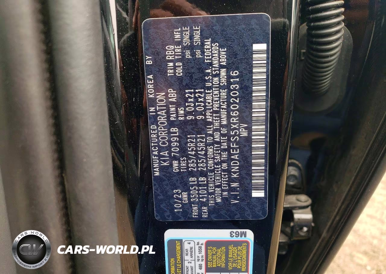 2024 Kia Ev9 Gt Line VIN:KNDAEFS5XR6020316 - 13