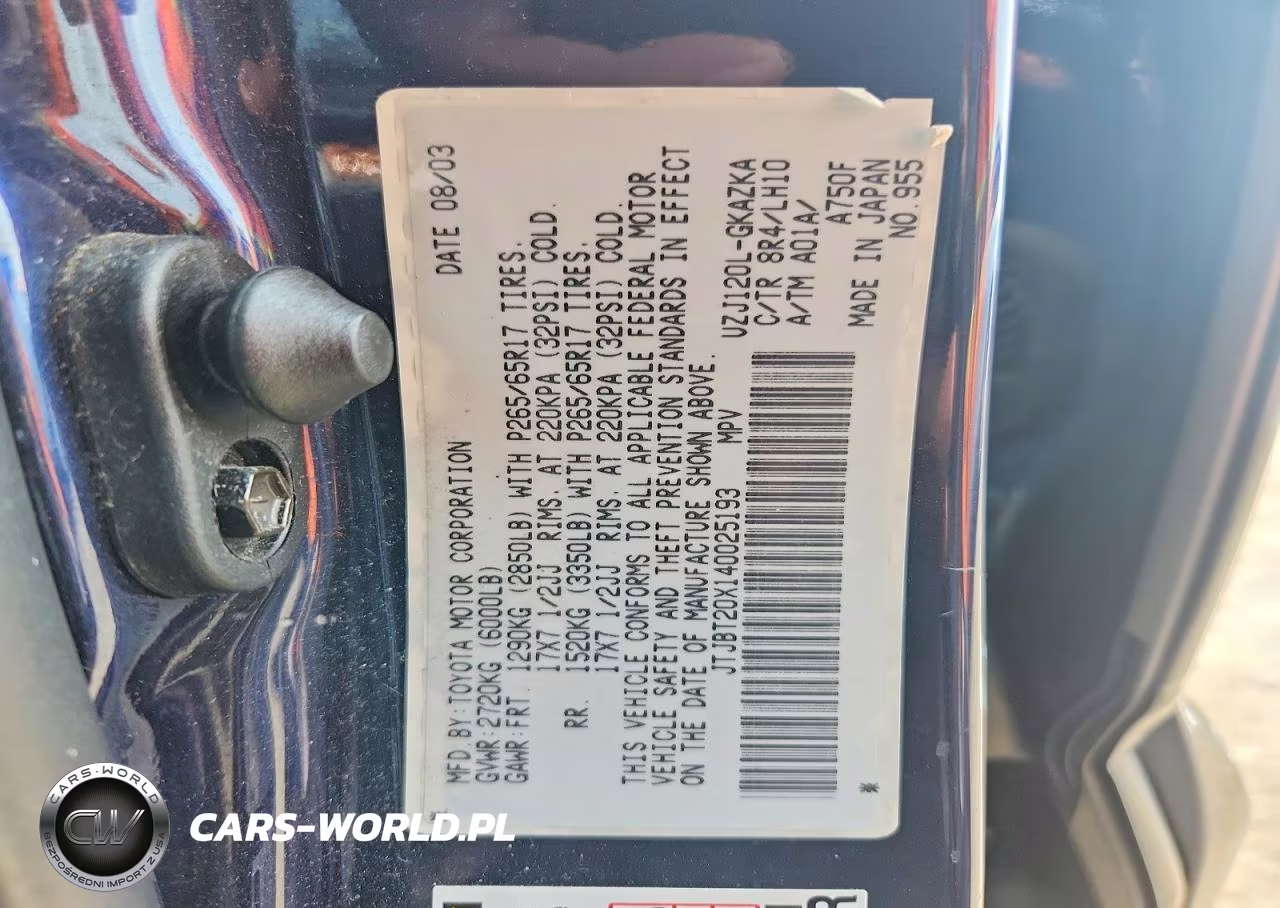2004 Lexus Gx 470 VIN:JTJBT20X140025193 - 13
