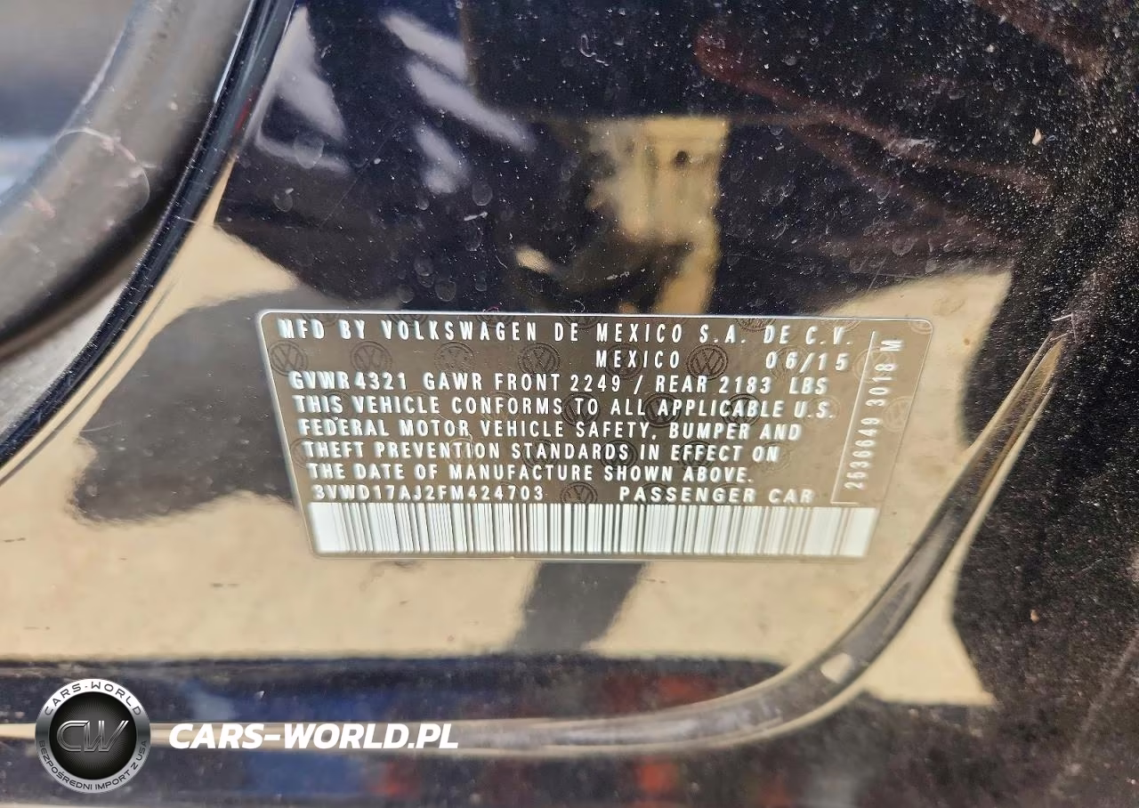 2015 Volkswagen Jetta Se VIN:3VWD17AJ2FM424703 - 12