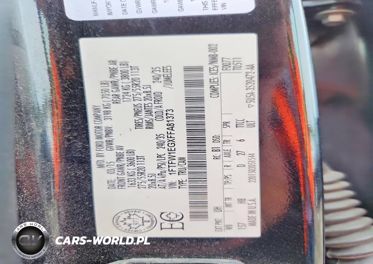2015 Ford F150 Supercrew VIN:1FTFW1EGXFFA81373 - 12