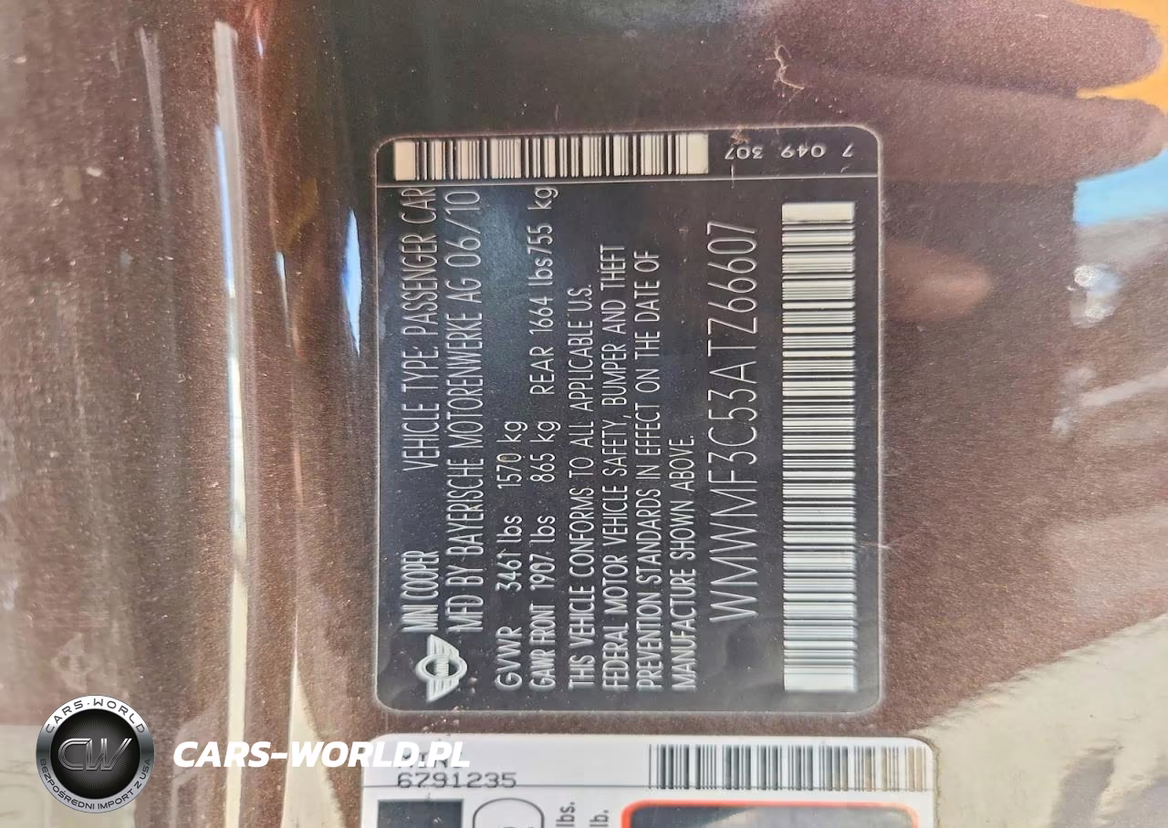 2010 Mini Cooper VIN:WMWMF3C53ATZ66607 - 13