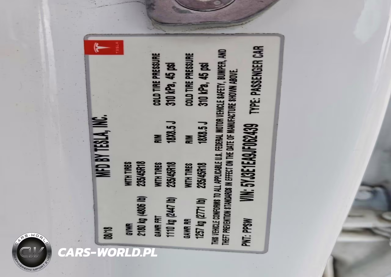 2018 Tesla Model 3 VIN:5YJ3E1EA9JF062439 - 12