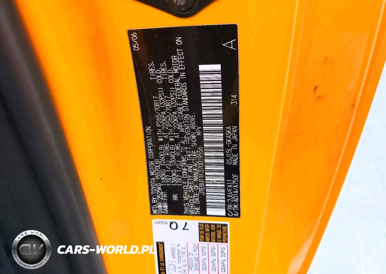2007 Toyota Fj Cruiser Base VIN:JTEBU11F370019556 - 12