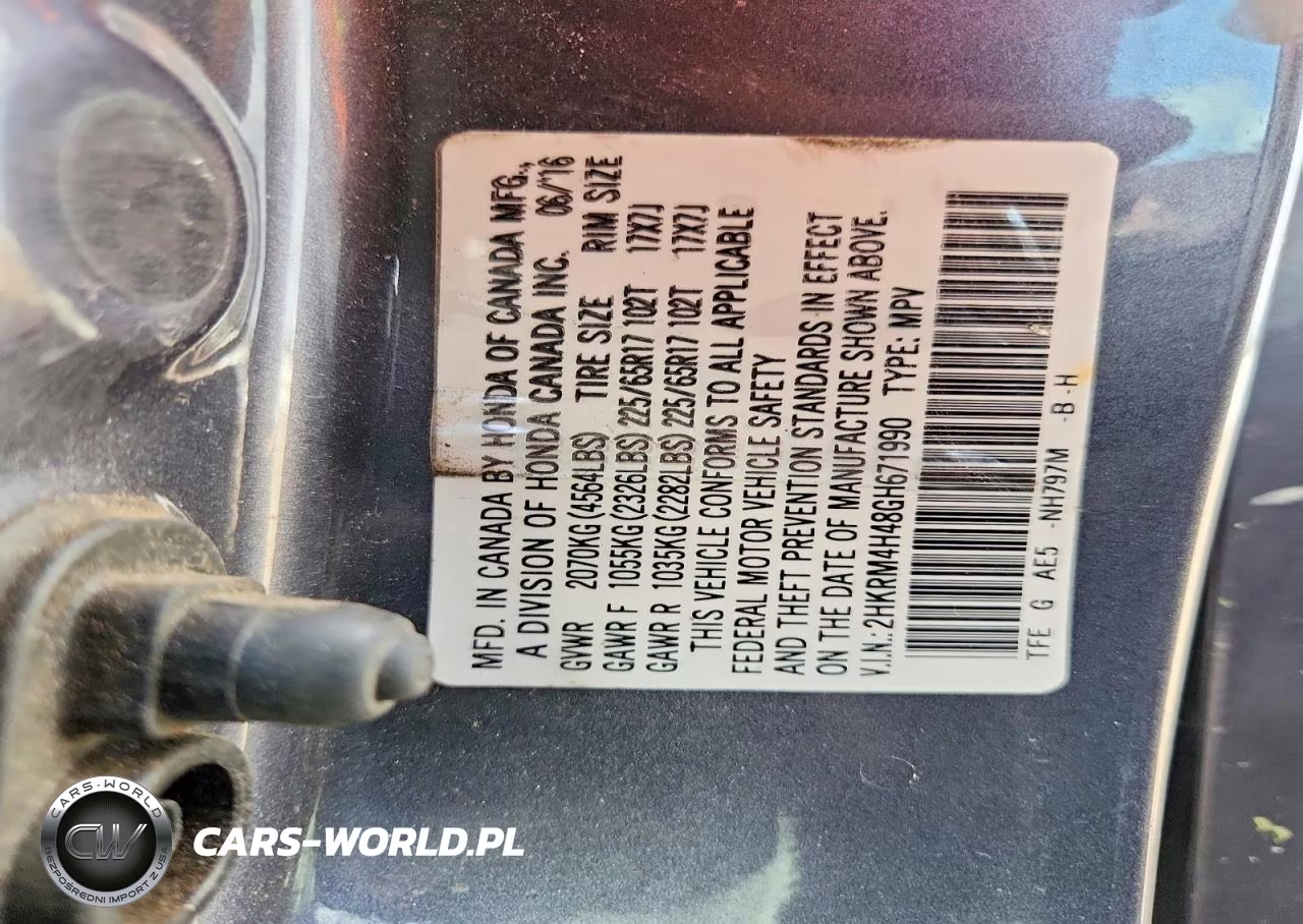 2016 Honda Cr-V Se VIN:2HKRM4H48GH671990 - 14