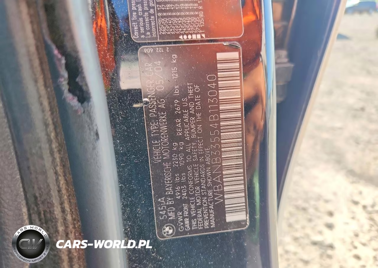 2004 BMW 545 I VIN:WBANB33554B113040 - 12