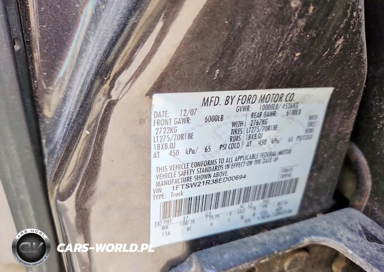 2008 Ford F250 Super Duty VIN:1FTSW21R38ED00694 - 12
