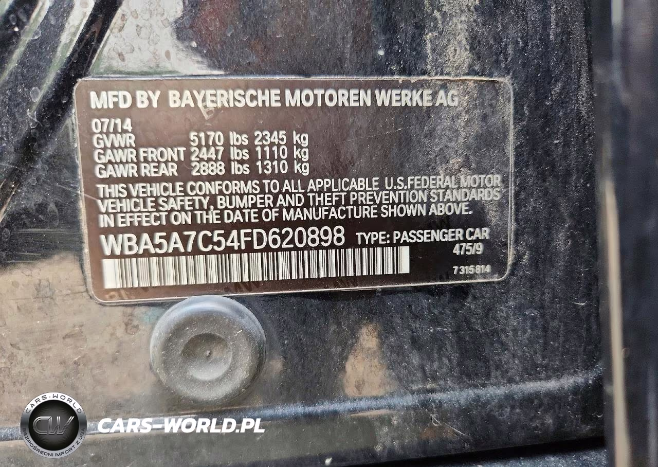 2015 BMW 528 Xi VIN:WBA5A7C54FD620898 - 12