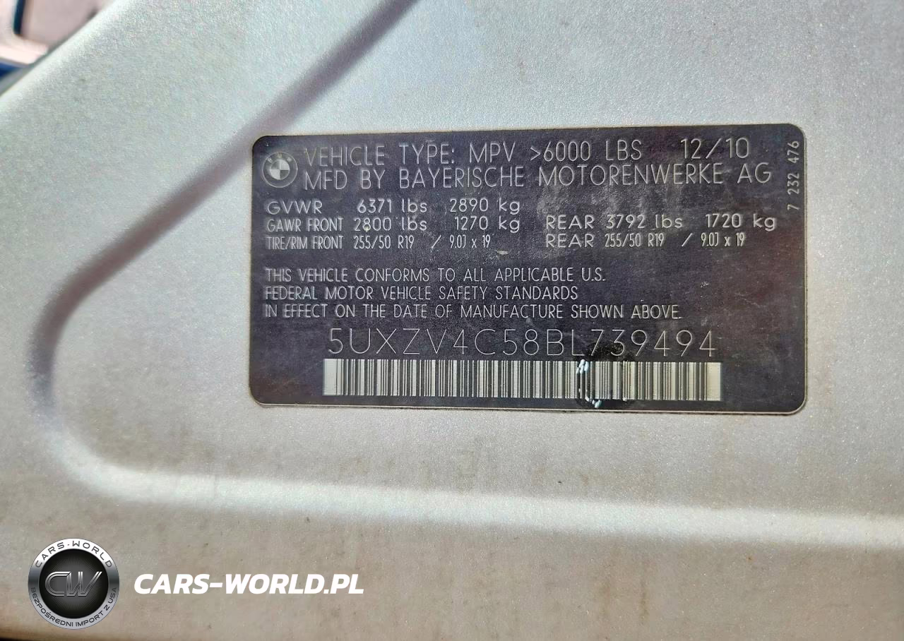 2011 BMW X5 xDrive35I VIN:5UXZV4C58BL739494 - 13