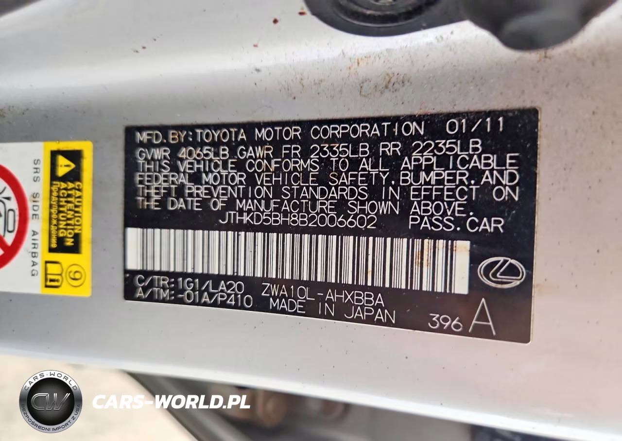 2011 Lexus Ct 200 VIN:JTHKD5BH8B2006602 - 12