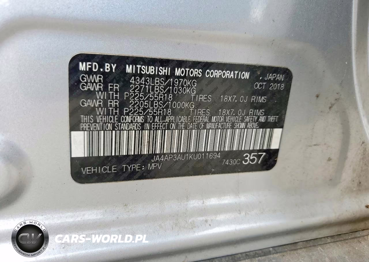 2019 Mitsubishi Outlander Sport Es VIN:JA4AP3AU1KU011694 - 13