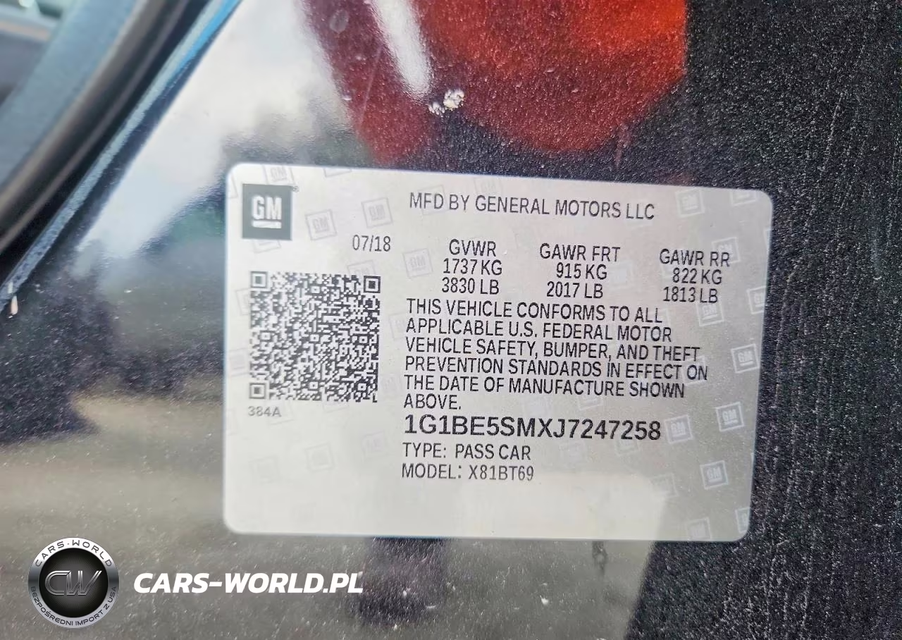 2018 Chevrolet Cruze Lt VIN:1G1BE5SMXJ7247258 - 12