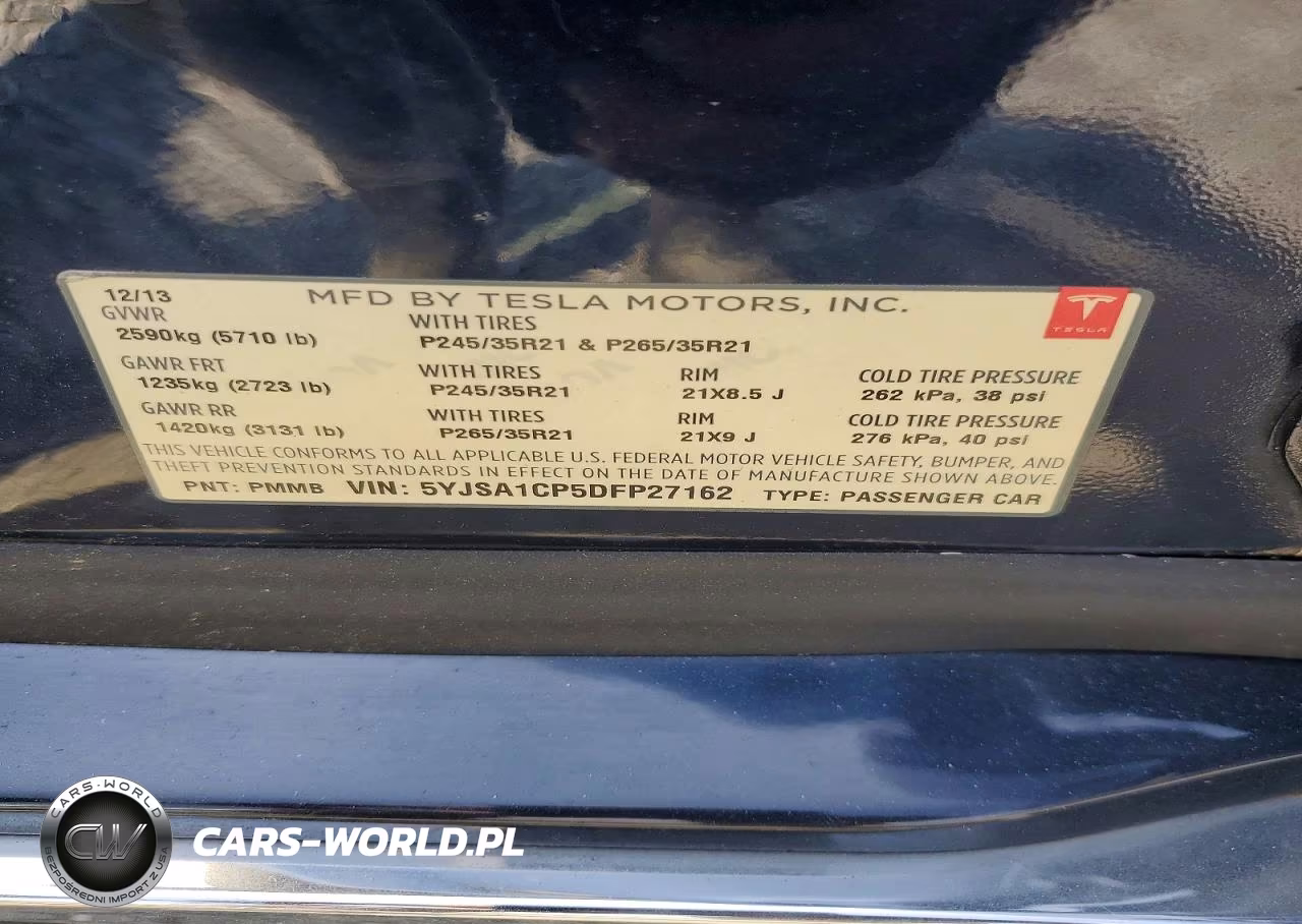 2013 Tesla Model S VIN:5YJSA1CP5DFP27162 - 13