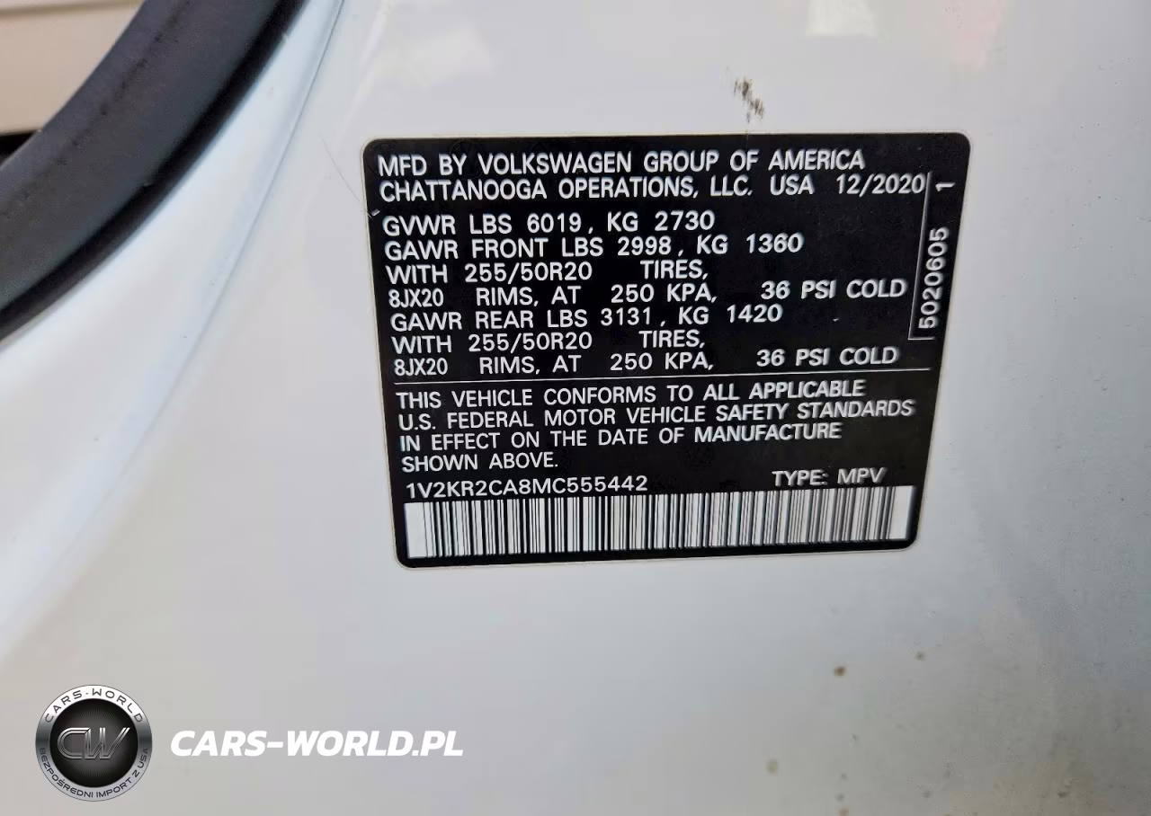 2021 Volkswagen Atlas Se VIN:1V2KR2CA8MC555442 - 12