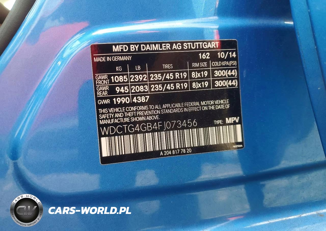 2015 Mercedes-Benz Gla 250 4Matic VIN:WDCTG4GB4FJ073456 - 12