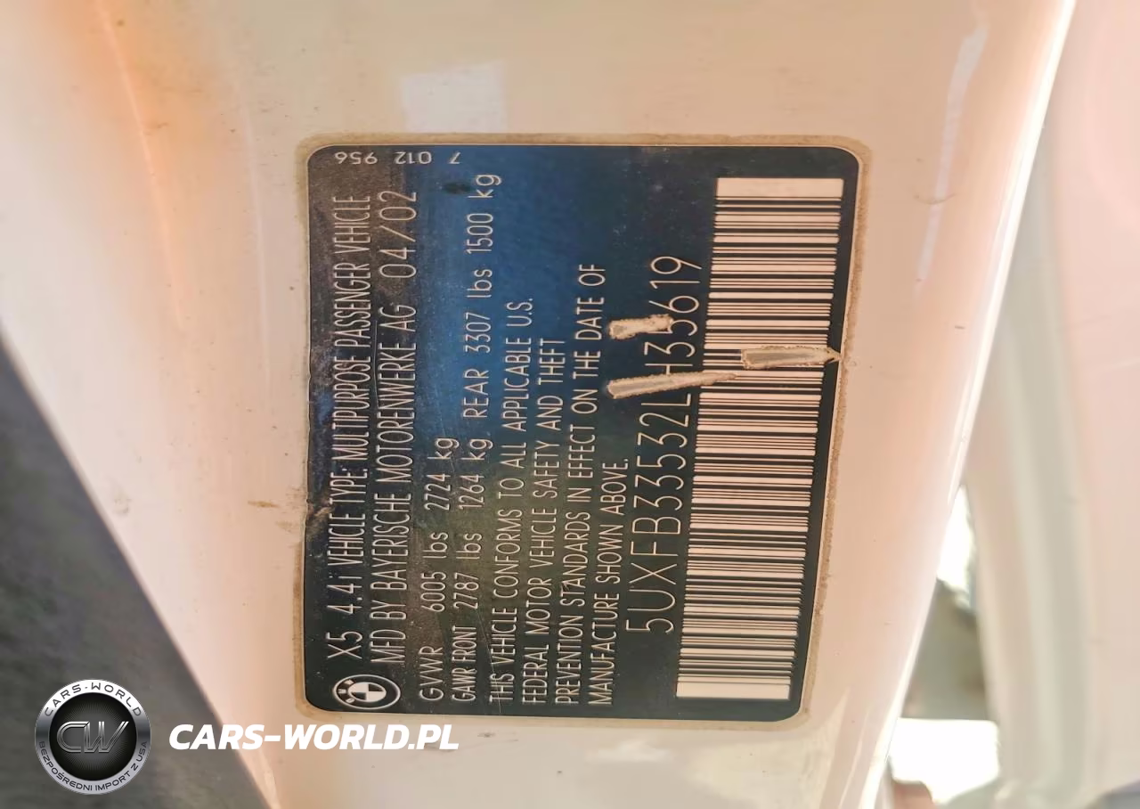 2002 BMW X5 4.4I VIN:5UXFB33532LH35619 - 13