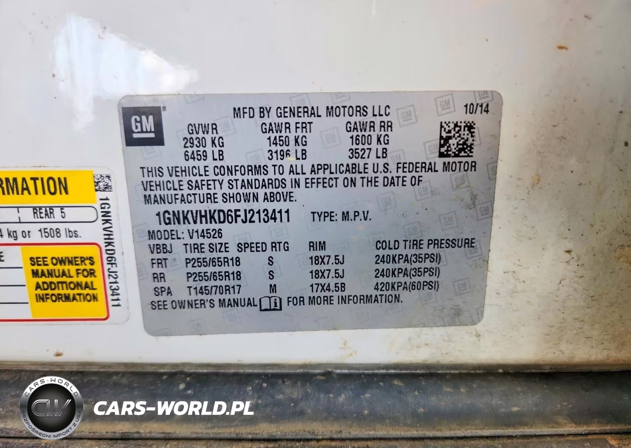 2015 Chevrolet Traverse Lt VIN:1GNKVHKD6FJ213411 - 12