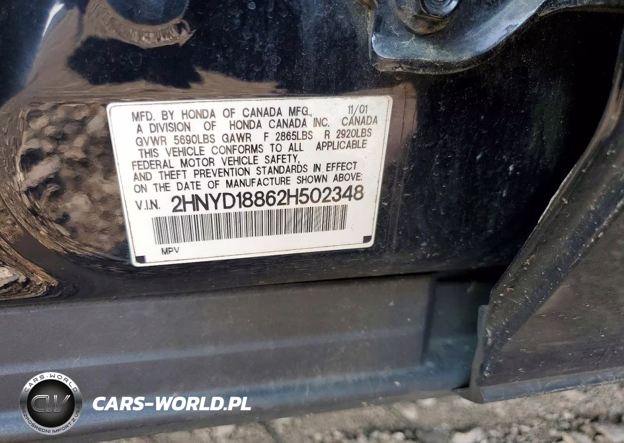 2002 Acura Mdx Touring VIN:2HNYD18862H502348 - 13