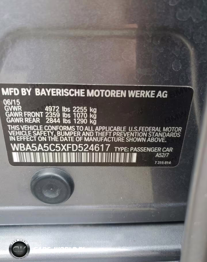 2015 BMW 528 I VIN:WBA5A5C5XFD524617 - 13