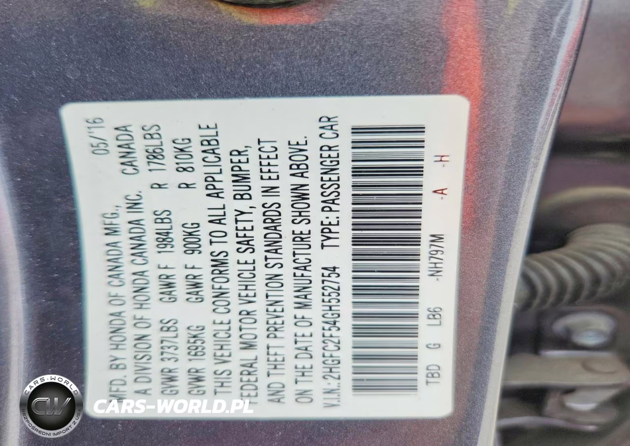 2016 Honda Civic Lx VIN:2HGFC2F54GH552754 - 12