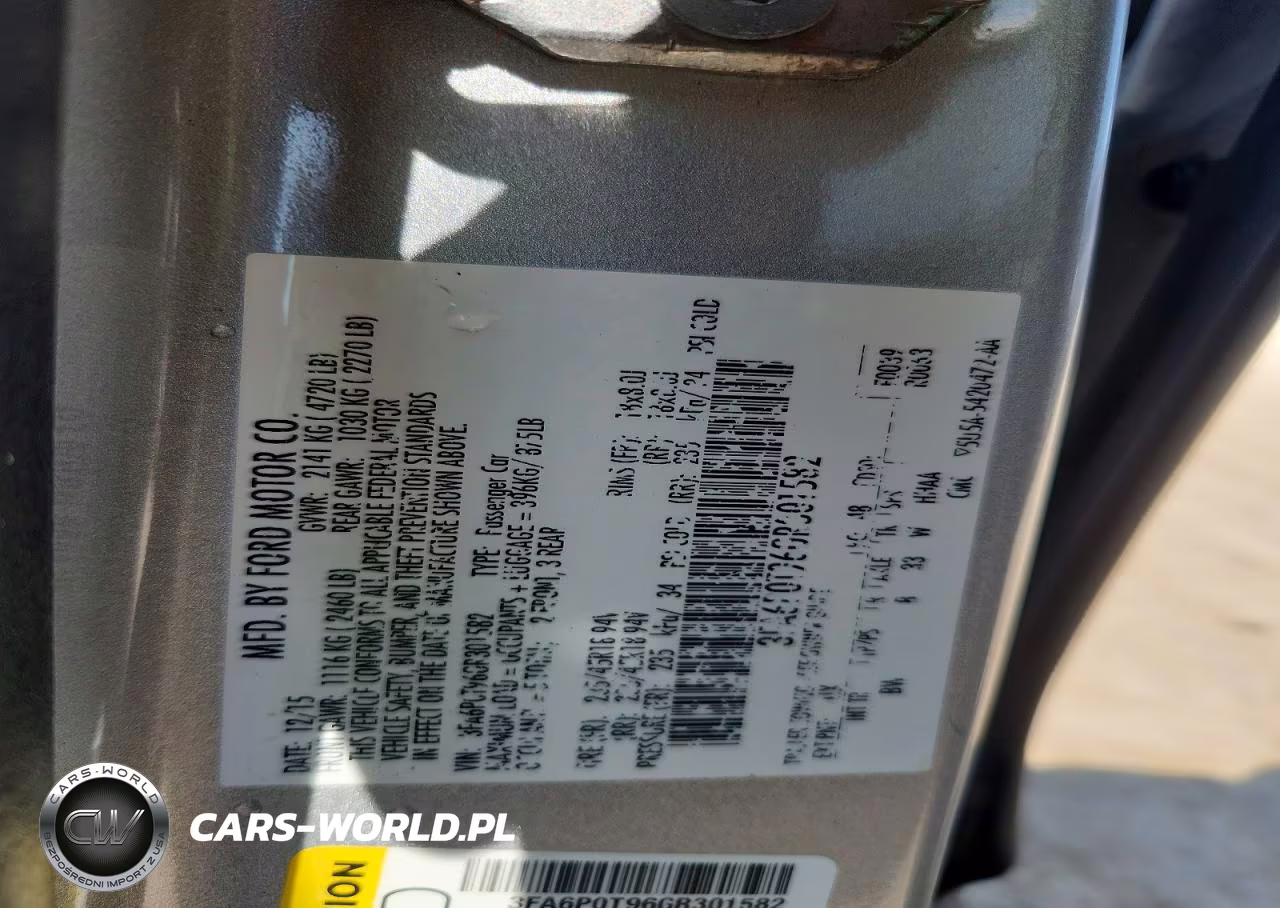 2016 Ford Fusion Se VIN:3FA6P0T96GR301582 - 12