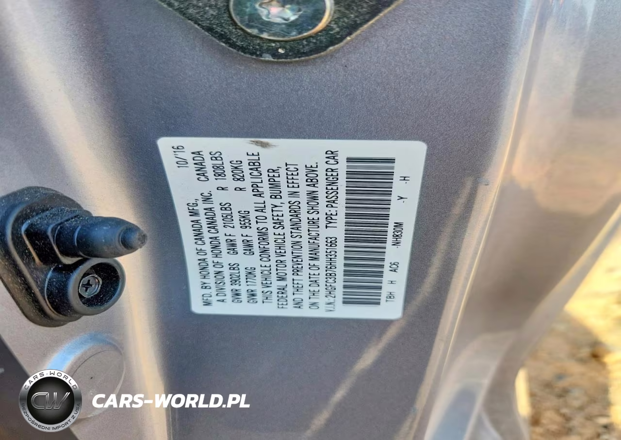 2017 Honda Civic Exl VIN:2HGFC3B76HH351663 - 13