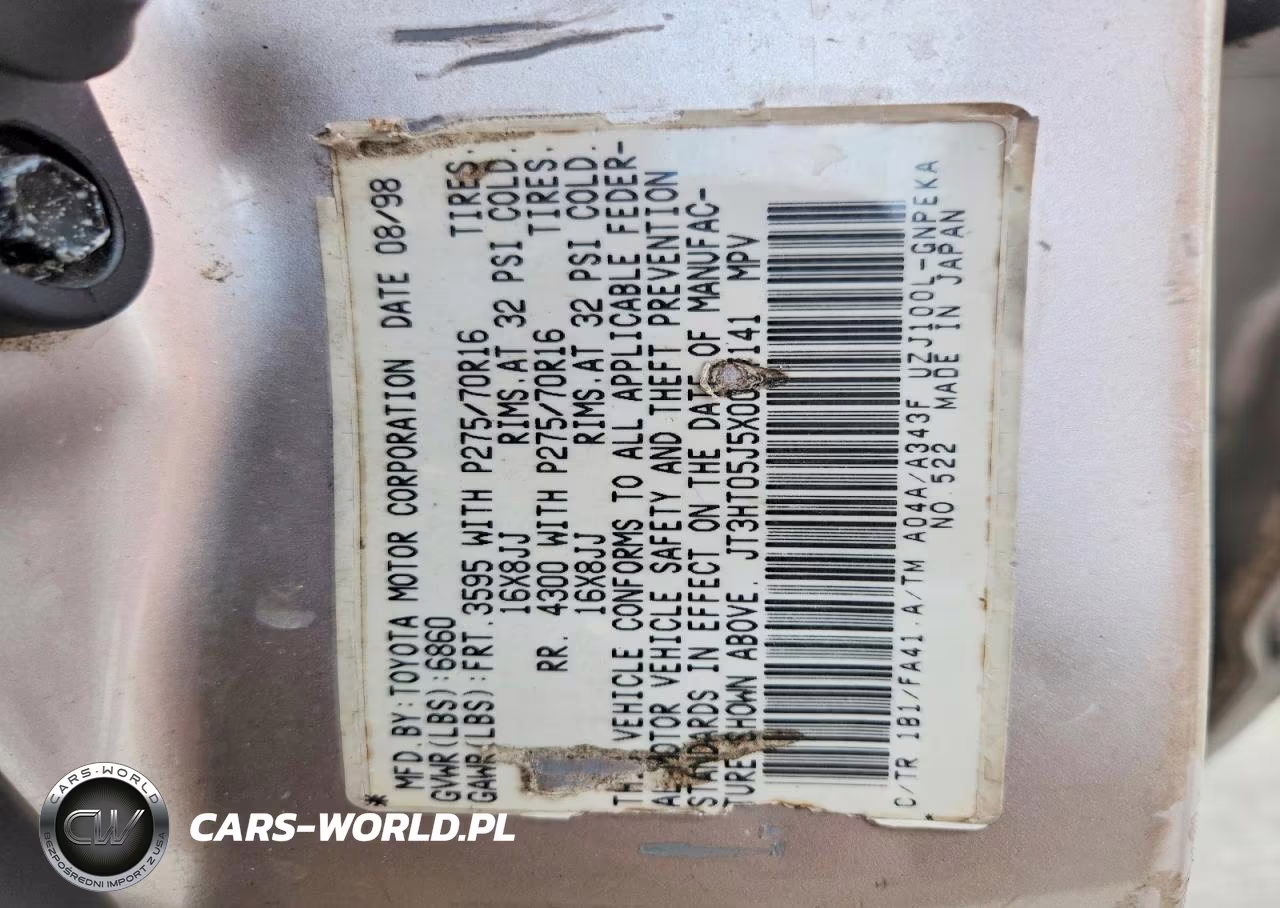 1999 Toyota Land Cruiser Base VIN:JT3HT05J5X0027141 - 13