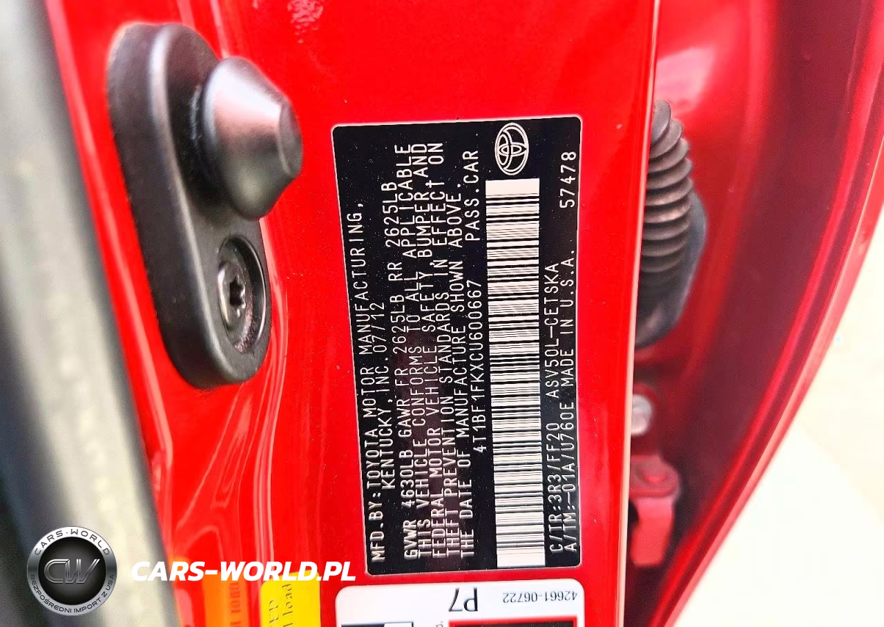 2012 Toyota Camry Se VIN:4T1BF1FKXCU600667 - 12