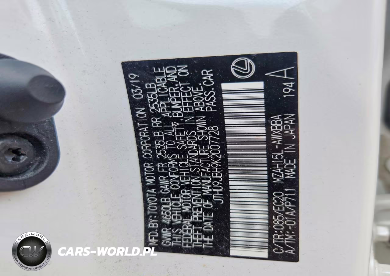 2019 Lexus Ux 250H VIN:JTHU9JBH9K2007728 - 13