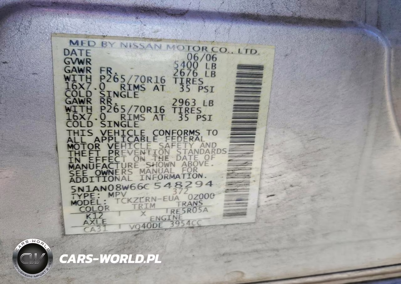 2006 Nissan Xterra X VIN:5N1AN08W66C548294 - 13