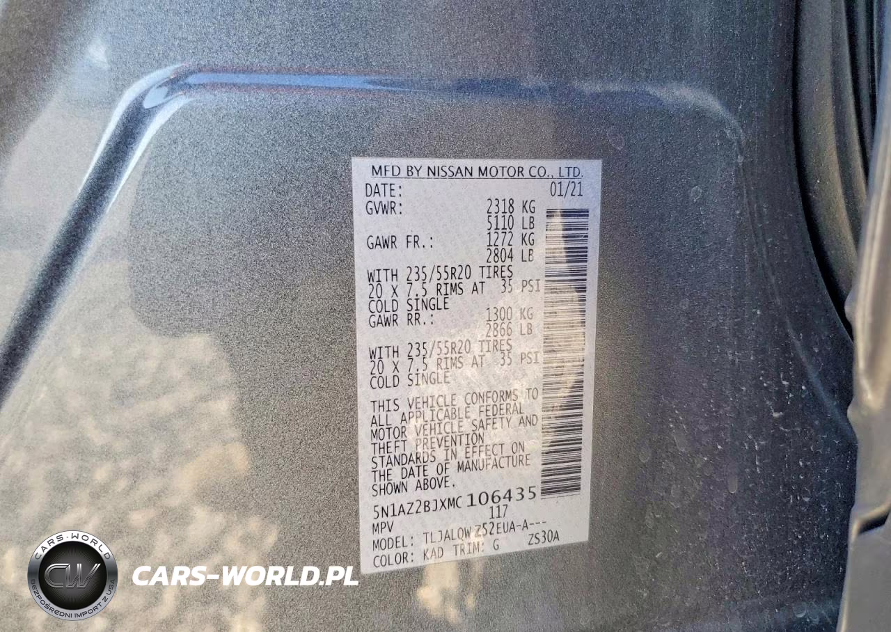 2021 Nissan Murano Sv VIN:5N1AZ2BJXMC106435 - 13