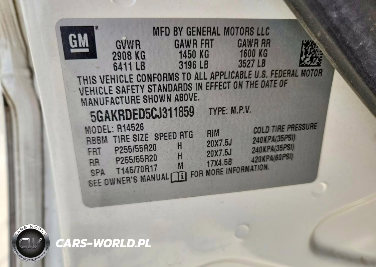2012 Buick Enclave VIN:5GAKRDED5CJ311859 - 13