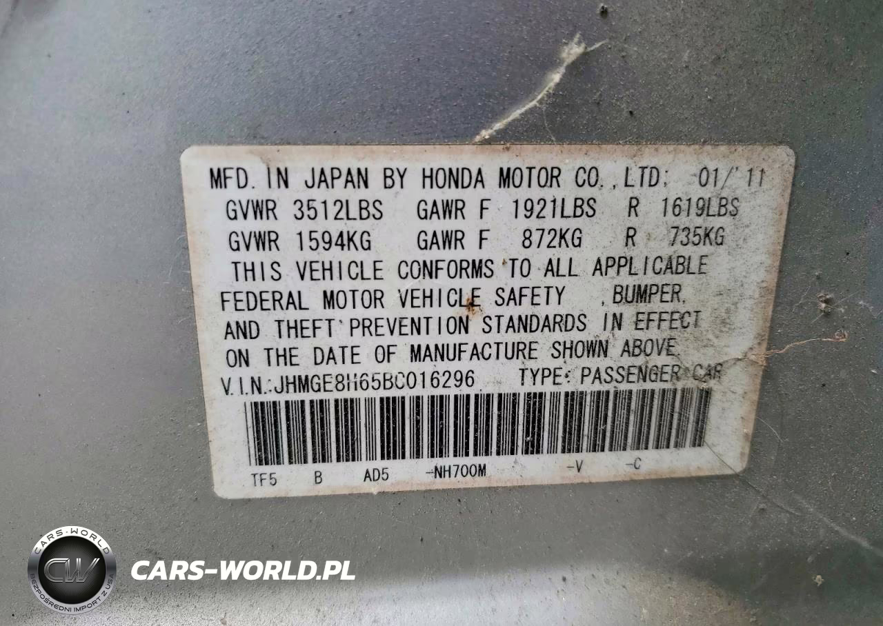 2011 Honda Fit Sport VIN:JHMGE8H65BC016296 - 12