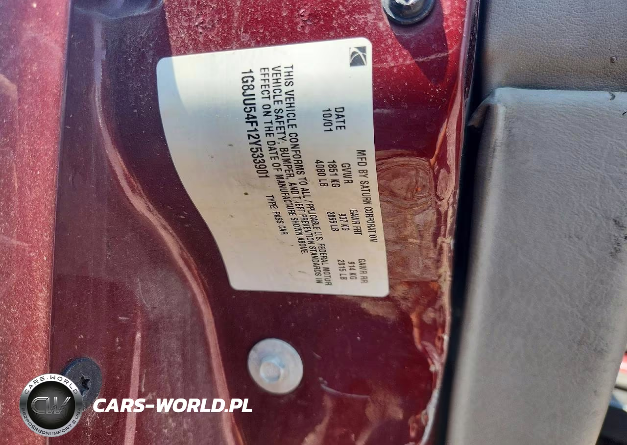 2002 Saturn L200 VIN:1G8JU54F12Y533901 - 12