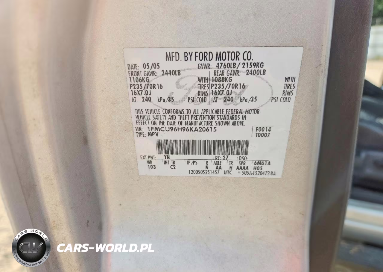 2006 Ford Escape Hev VIN:1FMCU96H96KA20615 - 13